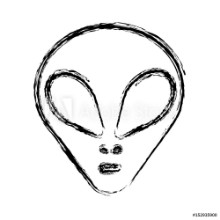 Bild på Alien icon over white background vector illustration